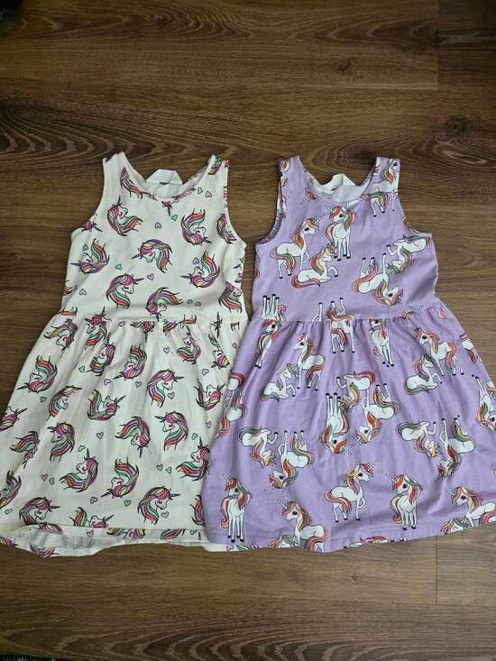 H&M Other - H&M Girls Sleeveless Unicorn Jersey Dresses (Set of 2) size 8/10